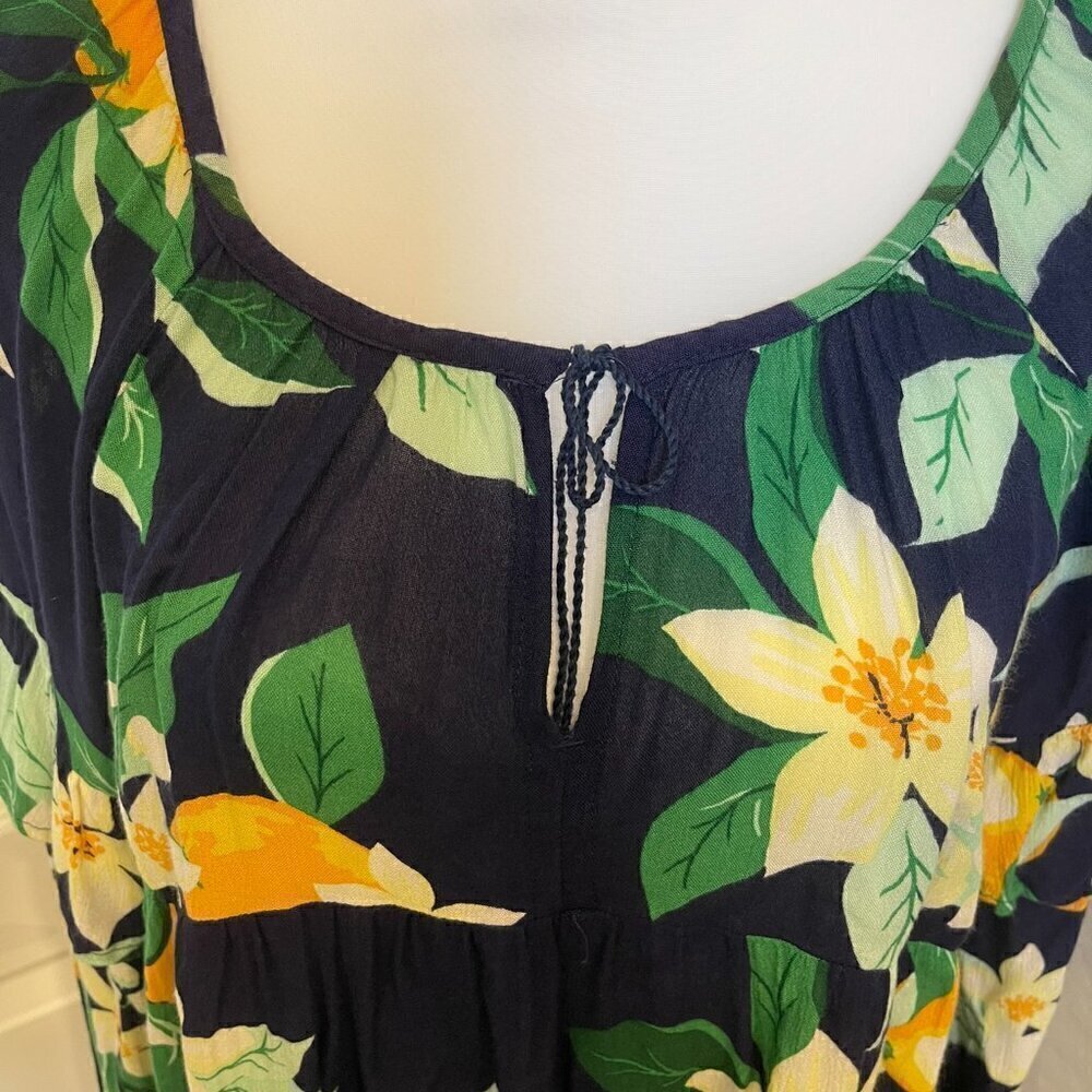 Old Navy Babydoll Peasant Top in Blue Floral - Size Medium - NWOT (326) - Picture 5 of 12